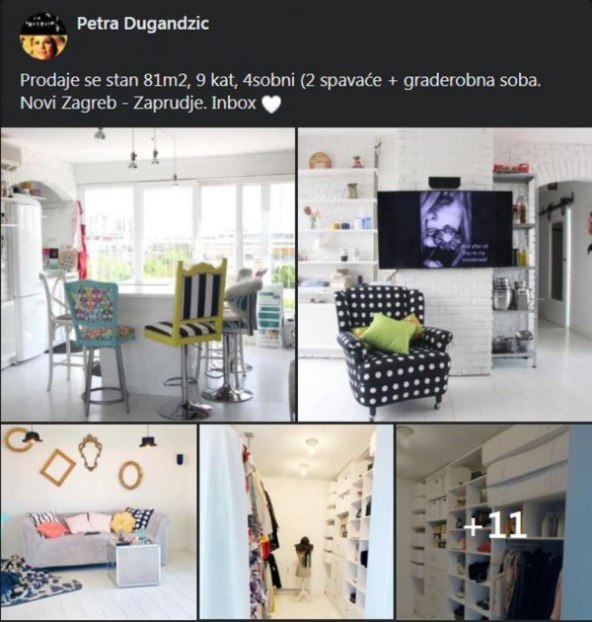 Petra Dugandžić stan u Zagrebu