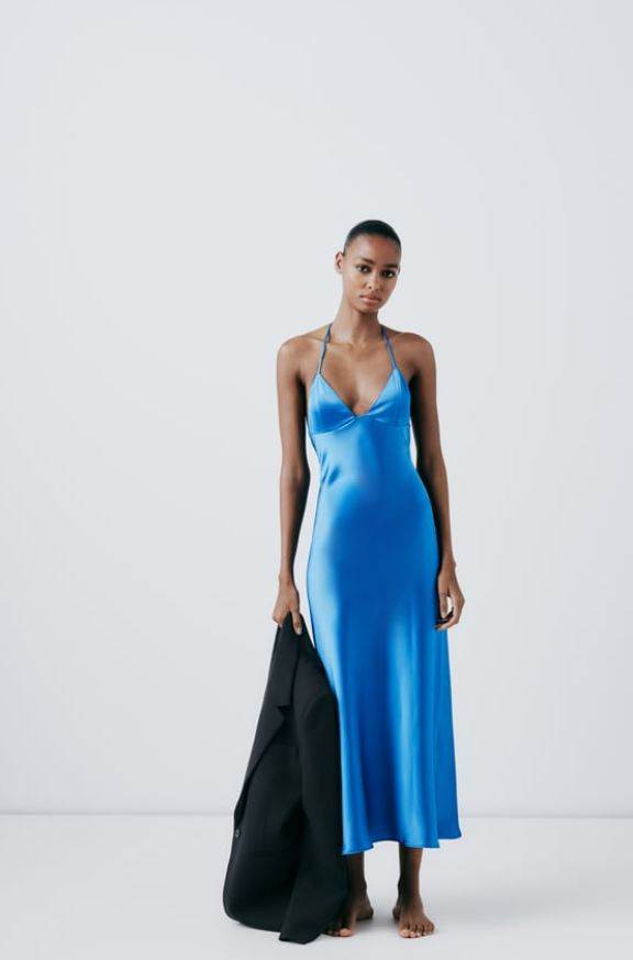 SATINIRANA HALJINA NEGLIŽE STILA S TRAKAMA NA LEĐIMA/ZARA/29,95 EUR