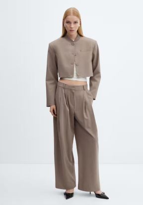 Hlače širokih nogavica s ušitcima/ Mango/ 69,99 EUR