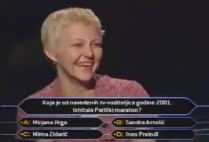 Mira Bićanić prva je i jedina milijunašica u kvizu Tko želi biti milijunaš?