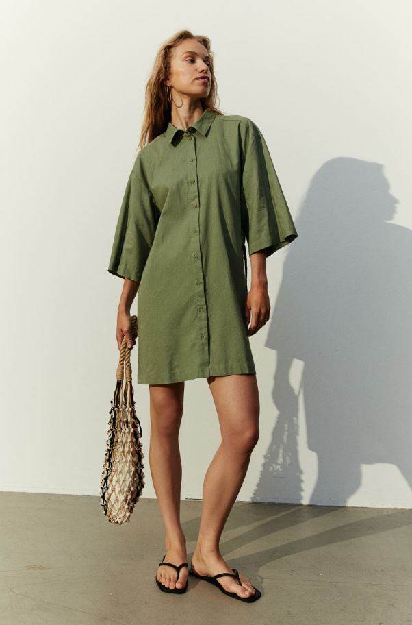 Linen-blend shirt dress/ H&M/ 29,99 €