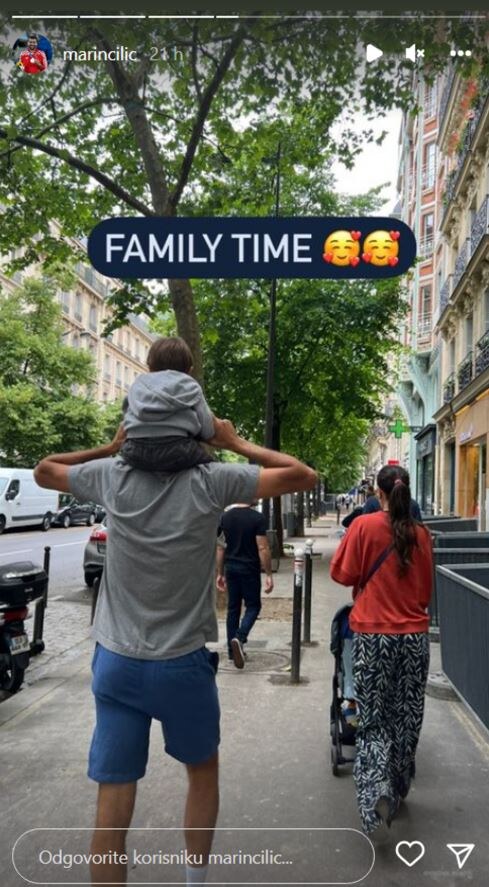 Marin Čilić i Kristina Čilić s djecom u Parizu