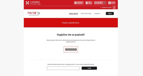 POPIS STANOVNIŠTVA 2021 Još uvijek se možete samopopisati