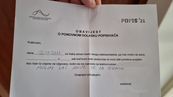 POPIS 2021 I po drugi put se popis stanovništva produžuje