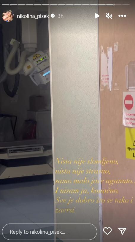 Nikolina Pišek se javila iz bolnice u Italiji