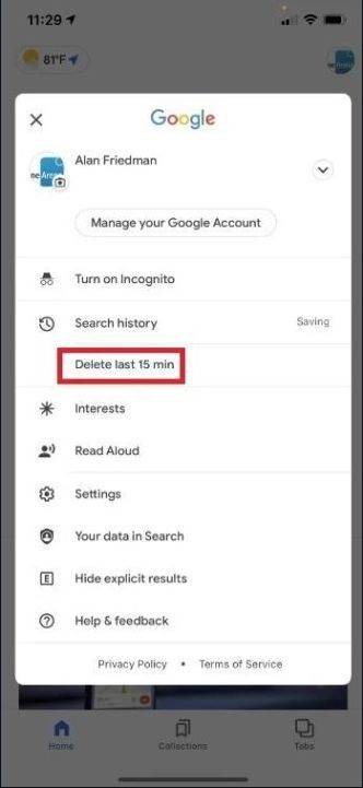 Brisanje povijesti pretraživanja na Googleu 1.jpg
