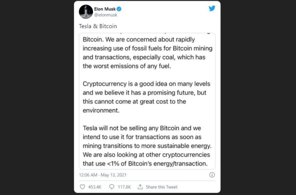 ELON MUSK NAPRAVIO ZBRKU Tesla automobili više se ne mogu kupovati s bitcoin valutom