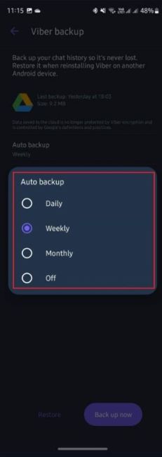 Viber Android backup postavke 3.jpg