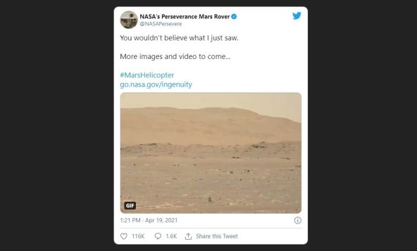 HELIĆ NA MARSU: Pogledajte prvi let helikoptera iznad „crvenog“ planeta