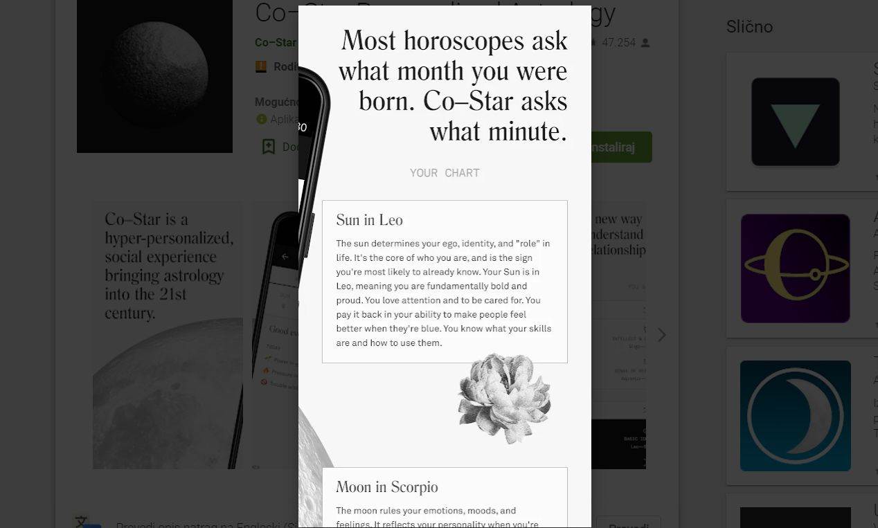 Personalizirana aplikacija za astrologiju 21. stoljeća