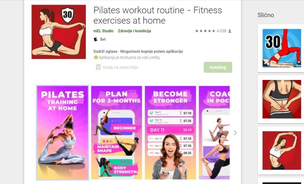 Vježbe istezanja za vitkost i ljepotu putem aplikacije