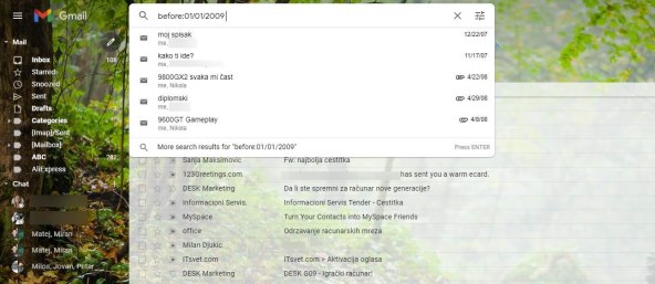 Obrišite stare mejlove