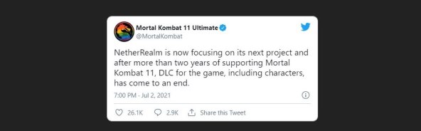 Nema novog sadržaja za Mortal Kombat 11