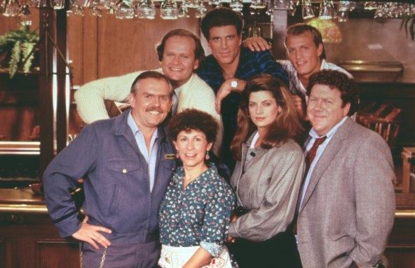 Ted Danson, Rhea Perlman, Kirstie Alley, Kelsey Grammer, George Wendt, Woody Harrelson, John Ratzenberger