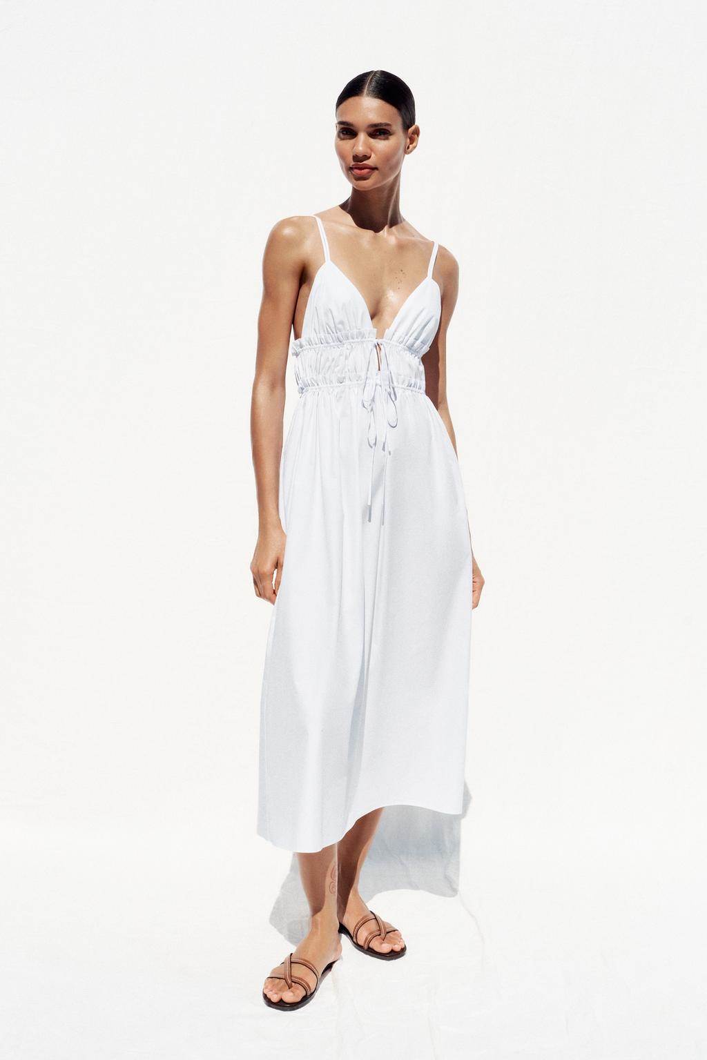 STRAPPY POPLIN MIDI DRESS/ Zara/ 19,99 EUR
