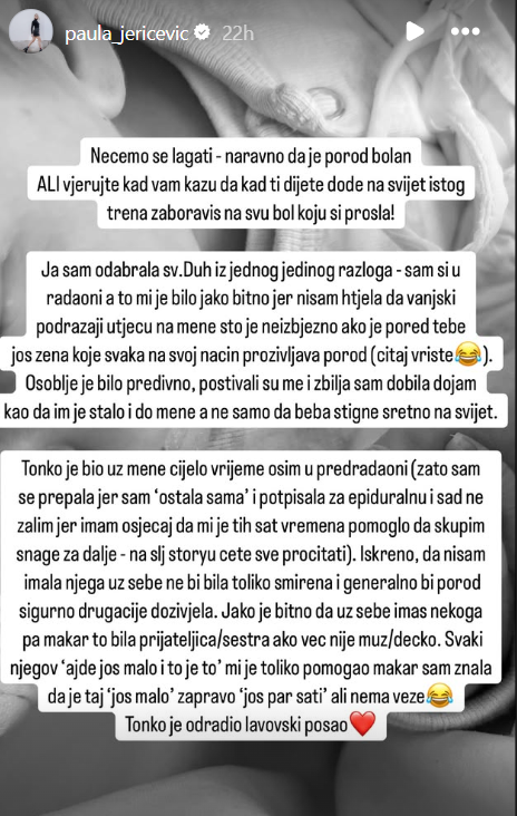 Paula Tonkovic pokazala kako joj suprug pomaže na porodu