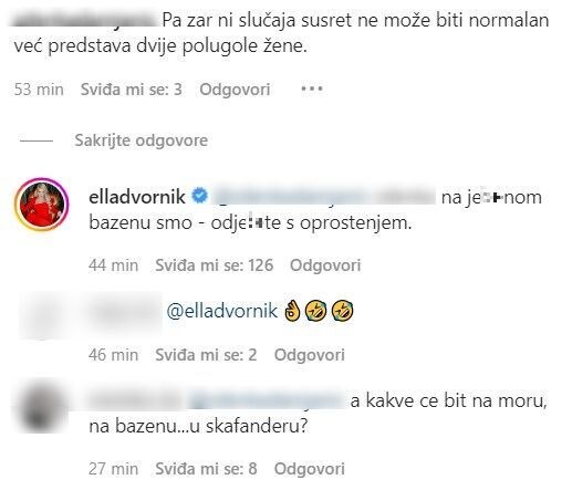 Ella Dvornik odbrusila pratiteljiici