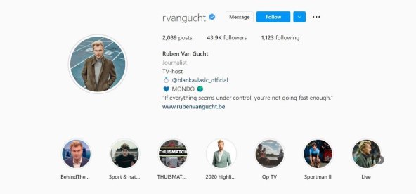 Ruben Van Gucht prije je u opisu Instagrm profila imao prsten i ime Blanke Vlašić