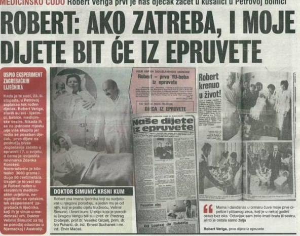 Prva beba iz epruvete u Jugoslaviji ima 40 godina
