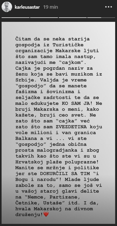 Jelena Karleuša odgovorila Hloverki Novak-Srzić