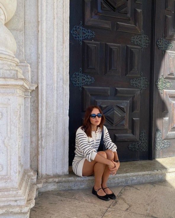 Pletena haljina na pruge za jesen 2023