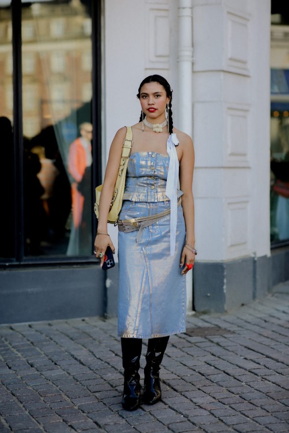 30 street style ideja kako nositi traper suknju