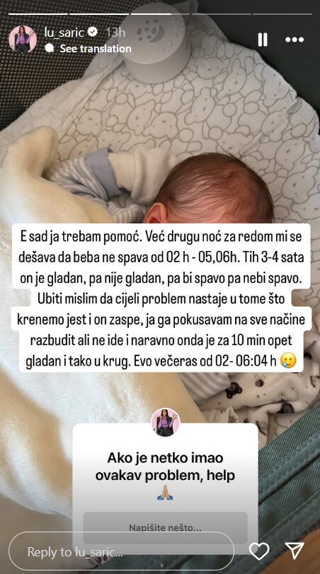 Lucija Šarić Lončarek otkrila da njezin sin ne spava tijekom noći