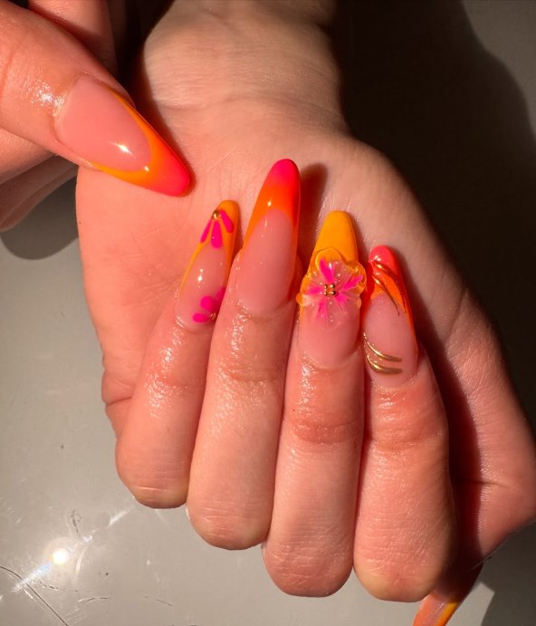 Sunset nails za ljeto 2025