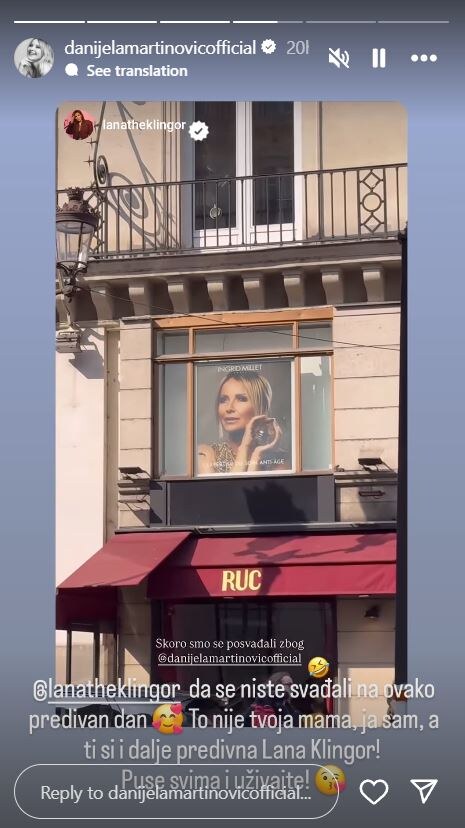 Lana Klingor Mihić u Parizu ugledala plakat na kojem je Danijela Martinović