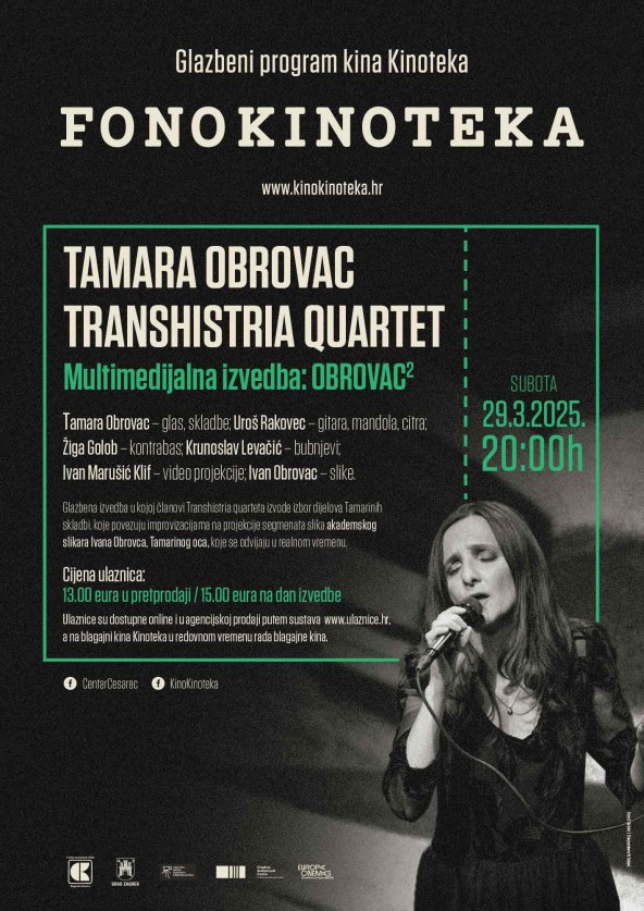 U Kinoteci nastupa Tamara Obrovac Transhistria Quartet