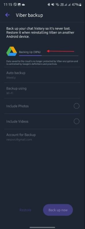 Viber Android backup postavke 1.jpg