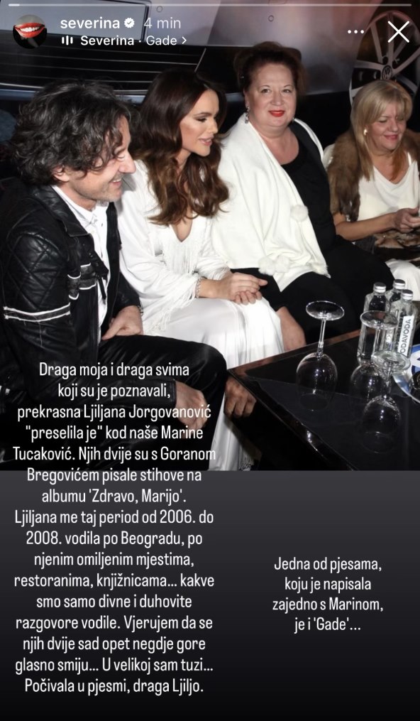 Severina se oprostila od Ljiljane Jorgovanović