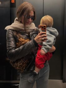 Hailey Bieber animal print