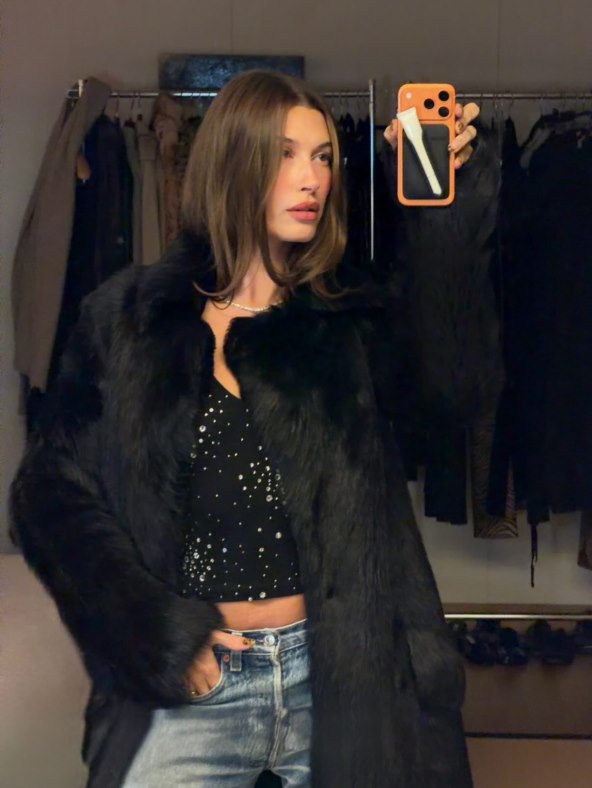 Hailey Bieber animal print