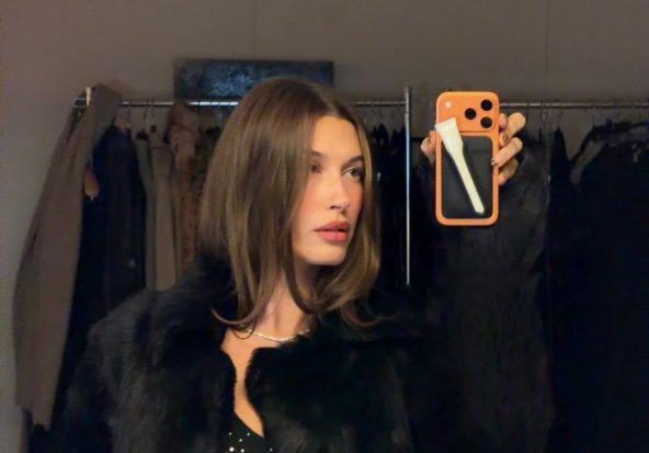 Hailey Bieber animal print