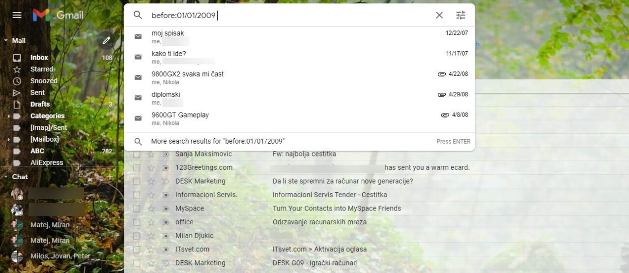 Obrišite stare mejlove