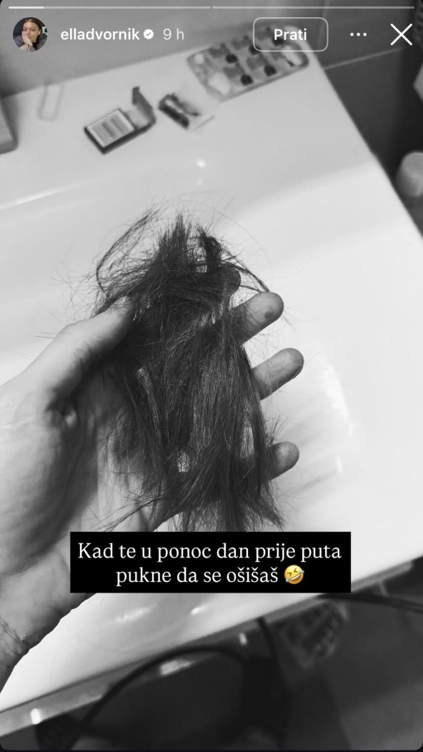 Ella Dvornik ošišala samu sebe