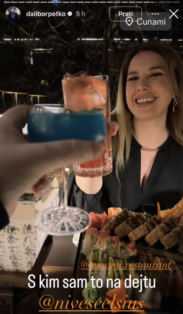 Nives Celzijus i Dalibor Petko u restoranu