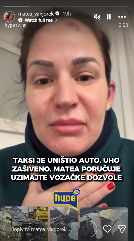 Matea Vanjorek imala prometnu nesreću