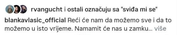 Ruben Van Gucht lajkao objavu Blanke Vlašić