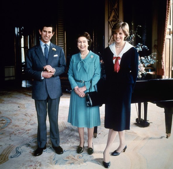 Princ Charles, kraljica Elizabeta II. i princeza Diana