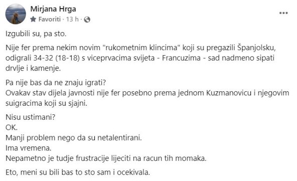 Mirjana Hrga o utakmici između Hrvatske i Islanda