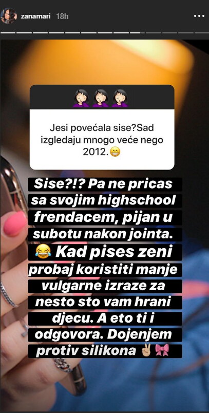 Žanamari Perčić: 'U kući hodam zakopčana do grla ako želim malo mira'