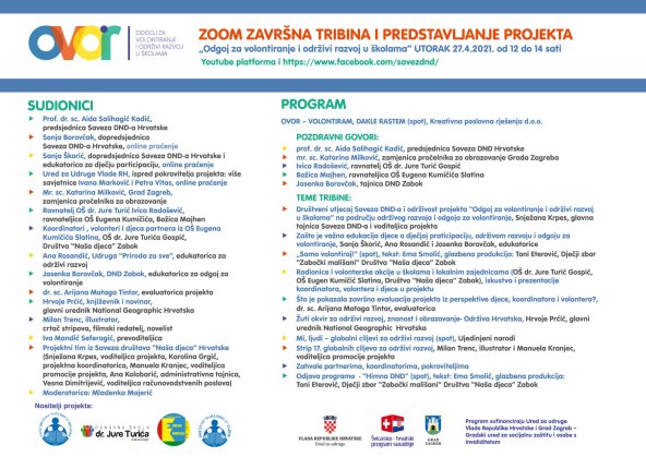 O Žutom okviru na projektu 'Odgoj za volontiranje i održivi razvoj'