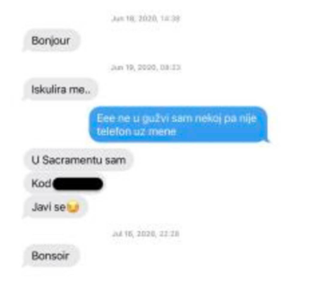 Screenshot razgovora Petre Divac i Niše Saveljića