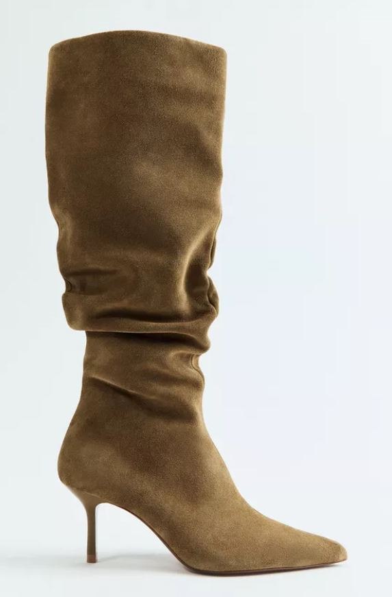 NABRANE ČIZME OD BRUŠENE KOŽE S POTPETICOM/ ZARA/ 79,95 EUR