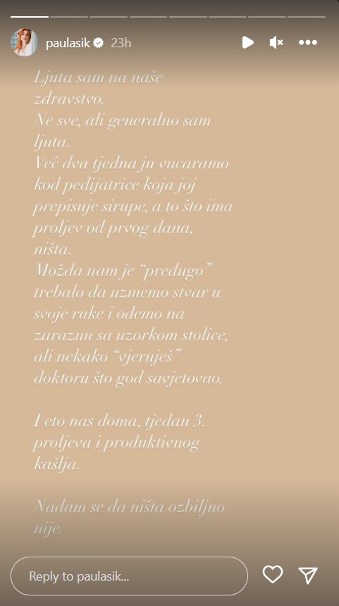 Paula Sikirić ima kćer Artu Liju
