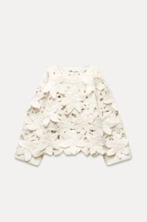 PLETENI PULOVER S RELJEFNIM CVIJEĆEM/ ZARA/ 49,95 EUR