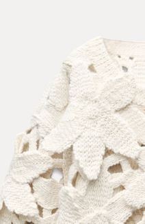 PLETENI PULOVER S RELJEFNIM CVIJEĆEM/ ZARA/ 49,95 EUR