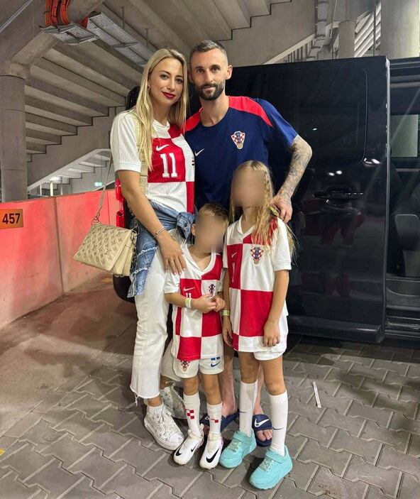 Marcelo Brozović sa suprugom i djecom